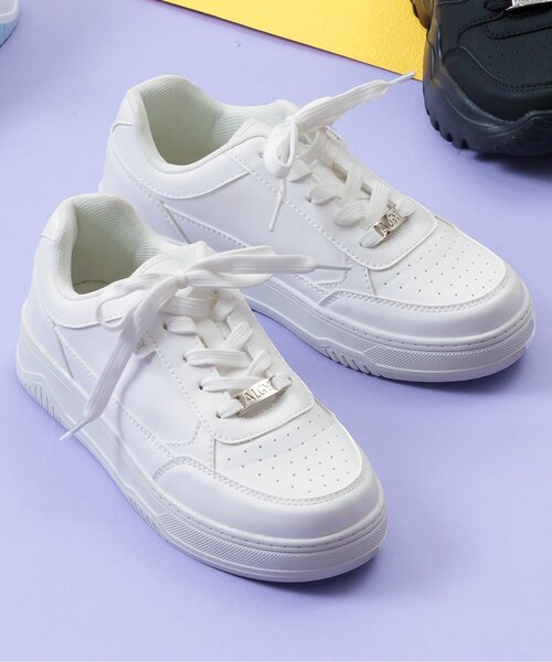 algy(アルジー)の「ローカットコートスニーカー(スニーカー・キッズ・グリーン/サックスブルー/オフホワイト/シルバー/インディゴブルー/ピンク・21/23/24/22/20)」の2枚目の写真