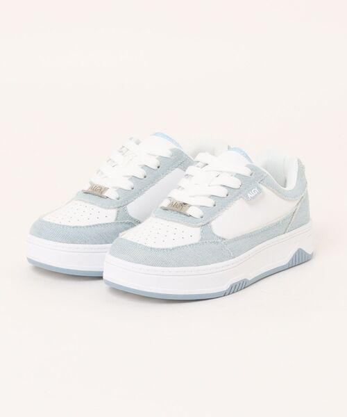 algy(アルジー)の「ローカットコートスニーカー(スニーカー・キッズ・グリーン/サックスブルー/オフホワイト/シルバー/インディゴブルー/ピンク・21/23/24/22/20)」の4枚目の写真