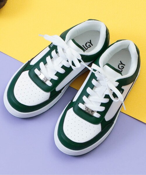 algy(アルジー)の「ローカットコートスニーカー(スニーカー・キッズ・グリーン/サックスブルー/オフホワイト/シルバー/インディゴブルー/ピンク・21/23/24/22/20)」の1枚目の写真