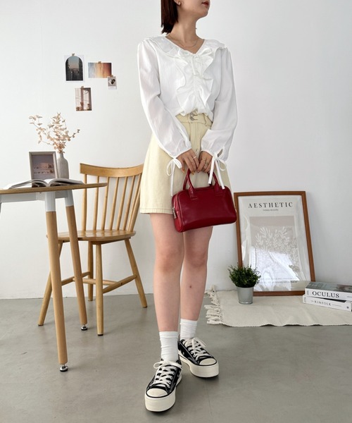 wears(ウェアーズ)の「クロップド丈デニムジャケットセットアップ(セットアップ・レディース・ホワイト/ブラック/ブルー・L/M)」の18枚目の写真