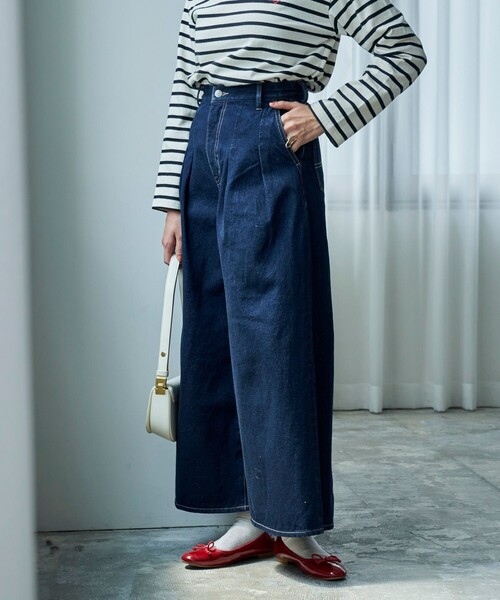 FREAK'S STORE（フリークスストア）の「CIMARRON JEANS × FREAK'S STORE/シマロン 別注 スーパーワイドデニム（デニムパンツ・レディース・ネイビー/ブラック・MEDIUM/SMALL）」の15枚目の写真