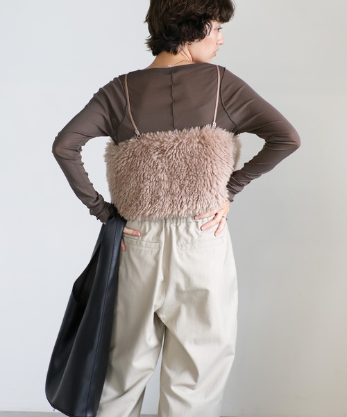 select MOCA(セレクトモカ)の「シープファービスチェ(ベスト・レディース・アイボリー/ベージュ/チャコール/モカ・FREE)」の22枚目の写真