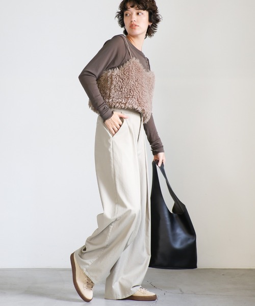 select MOCA(セレクトモカ)の「シープファービスチェ(ベスト・レディース・アイボリー/ベージュ/チャコール/モカ・FREE)」の11枚目の写真