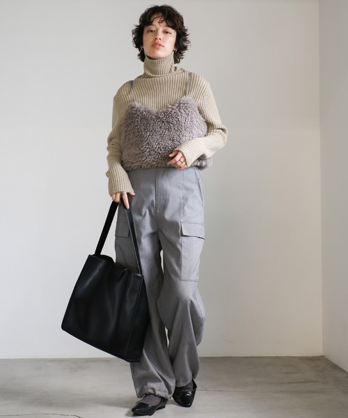 select MOCA(セレクトモカ)の「シープファービスチェ(ベスト・レディース・アイボリー/ベージュ/チャコール/モカ・FREE)」の12枚目の写真