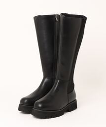 la farfa SHOES（ラ・ファーファ シューズ）の「la farfa shoes 厚底 ニットコンビ ロングブーツ（ブーツ）」