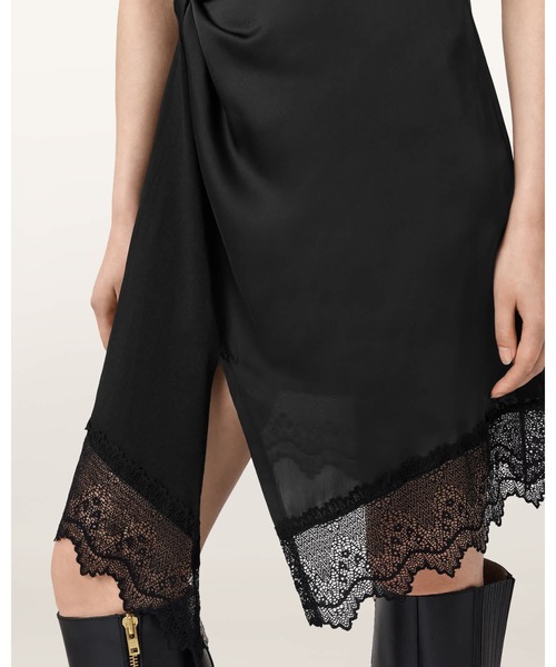 ALLSAINTS(オールセインツ)の「LANA LACE TRIM MINI T-SHIRT DRESS | LANA レース トリム ミニ Tシャツ ドレス・ワンピース(ワンピース・レディース・ブラック・6/8/10/4)」の9枚目の写真