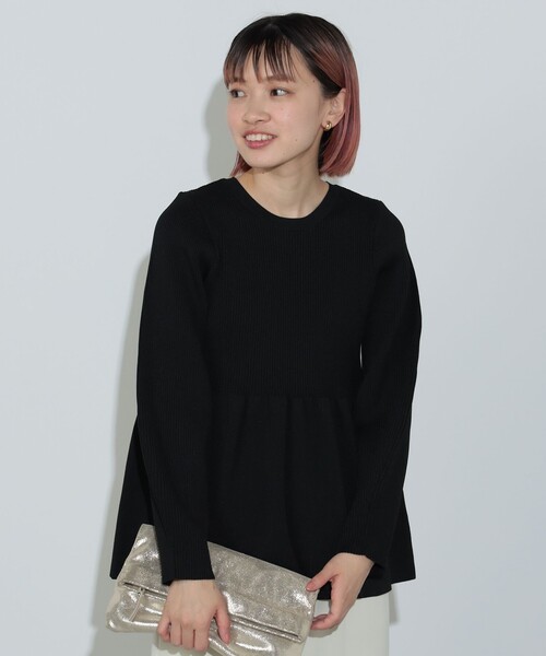 BEAMS HEART（ビームスハート）の「ペプラムフォルム プルオーバーニット（ニット/セーター・レディース・ホワイト系その他5/ブラック/ブラウン系その他4/グレー・FREE）」の7枚目の写真