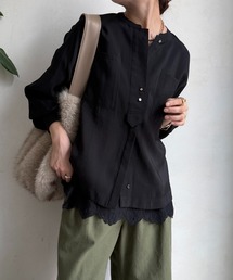 【新色追加】リブブルゾン風シャツ
