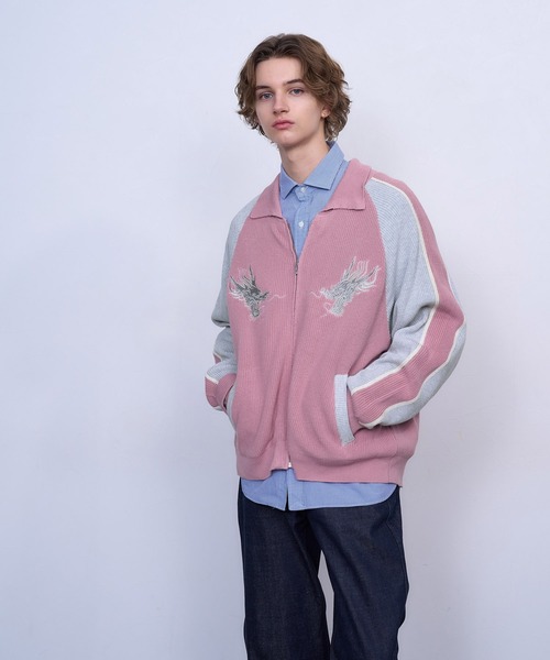 【TASTE by Knit】Knit embroidery sukajan TASTE by Knit】Knit embroidery sukajan（スカジャン）｜TASTE