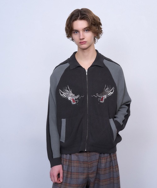 【TASTE by Knit】Knit embroidery sukajan TASTE by Knit】Knit embroidery sukajan（スカジャン）｜TASTE