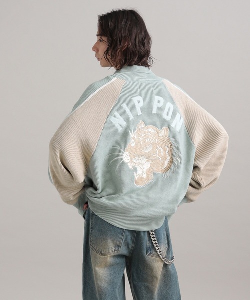 【TASTE by Knit】Knit embroidery sukajan TASTE by Knit】Knit embroidery sukajan（スカジャン）｜TASTE
