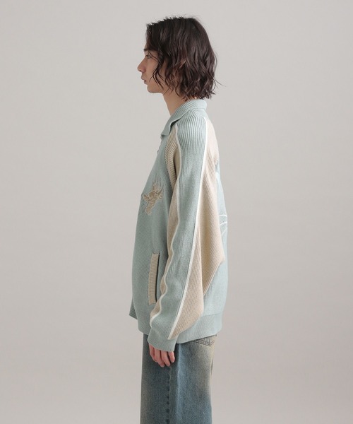【TASTE by Knit】Knit embroidery sukajan TASTE by Knit】Knit embroidery sukajan（スカジャン）｜TASTE