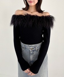 Heather（ヘザー）の「ファーオフショルニット　156582（ニット/セーター）」