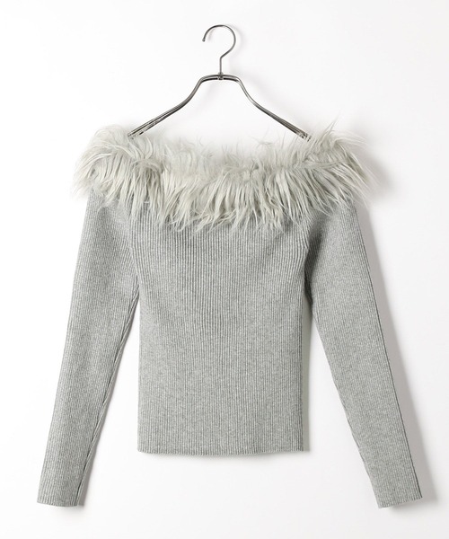 Heather（ヘザー）の「ファーオフショルニット　156582（ニット/セーター・レディース・アイボリー/ブラック/グレー・FREE）」の8枚目の写真