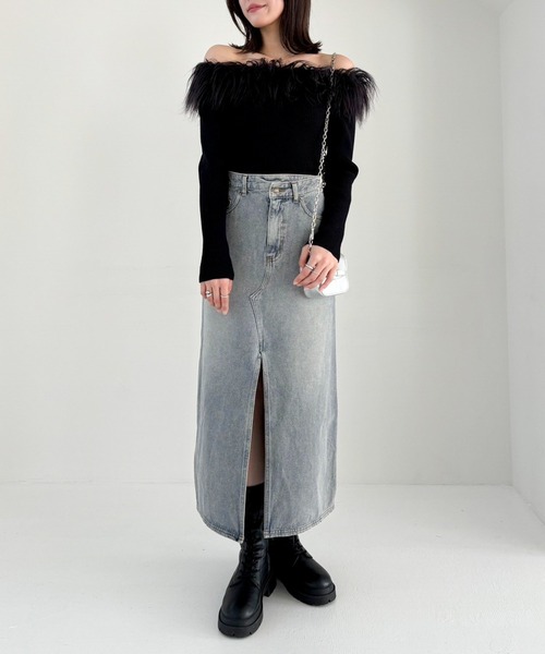 Heather（ヘザー）の「ファーオフショルニット　156582（ニット/セーター・レディース・アイボリー/ブラック/グレー・FREE）」の18枚目の写真