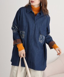 EMAGO リース刺繍チュニックシャツ