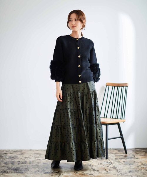 le.coeur blanc(ルクールブラン)の「《手洗い可能》TORRAZZO DONNA2WAYラビットファートップス(ニット/セーター・レディース・アイボリー/ブラック/グレー・38)」の5枚目の写真