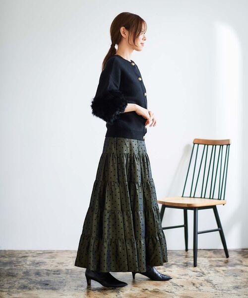 le.coeur blanc(ルクールブラン)の「《手洗い可能》TORRAZZO DONNA2WAYラビットファートップス(ニット/セーター・レディース・アイボリー/ブラック/グレー・38)」の6枚目の写真