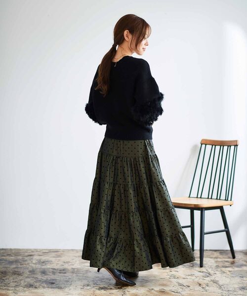 le.coeur blanc(ルクールブラン)の「《手洗い可能》TORRAZZO DONNA2WAYラビットファートップス(ニット/セーター・レディース・アイボリー/ブラック/グレー・38)」の7枚目の写真