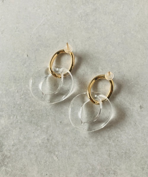 ciite'(シーテ)の「clear hoop pierced earrings / クリア フープ ピアス (両耳用)(ピアス(両耳用)・レディース・ゴールド/シルバー・FREE)」の5枚目の写真