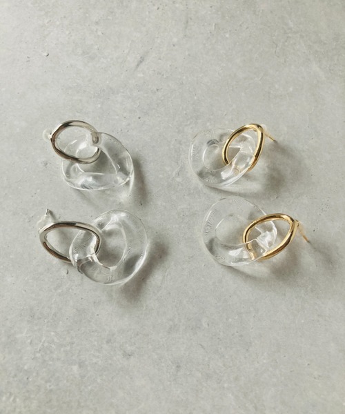ciite'(シーテ)の「clear hoop pierced earrings / クリア フープ ピアス (両耳用)(ピアス(両耳用)・レディース・ゴールド/シルバー・FREE)」の8枚目の写真