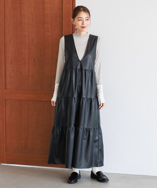 LAKOLE(ラコレ)の「FLティアードワンピース / 148921(ワンピース・レディース・ブラック/モカ・SMALL/MEDIUM)」の2枚目の写真