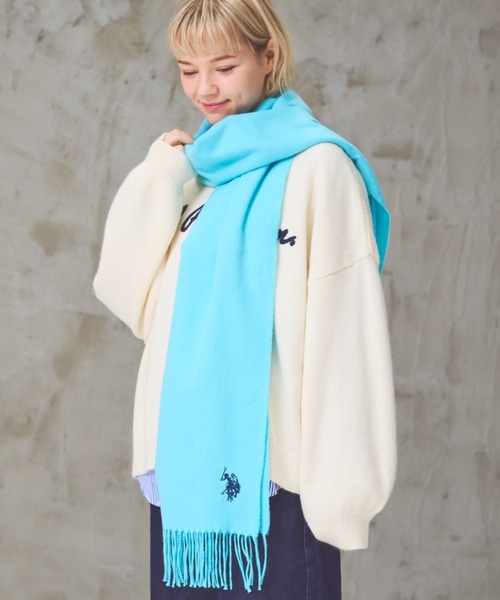 U.S. POLO ASSN.（ユーエスポロアッスン）の「【U.S. POLO ASSN.】 ユーエスポロアッスン　ロゴ刺繍マフラー　USPA-2015/2016（マフラー・レディース・ブラック/ミント/オレンジ/ベージュ/ネイビー/オフホワイト/ブルー/チャコールグレー/ホワイト/ライトグレー/ピンク/ワインレッド/ブラック系その他/その他4/その他7/その他1/その他2/その他3/その他5/グレー系その他/その他6・FREE）」の10枚目の写真