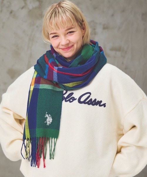 U.S. POLO ASSN.（ユーエスポロアッスン）の「【U.S. POLO ASSN.】 ユーエスポロアッスン　ロゴ刺繍マフラー　USPA-2015/2016（マフラー・レディース・ブラック/ミント/オレンジ/ベージュ/ネイビー/オフホワイト/ブルー/チャコールグレー/ホワイト/ライトグレー/ピンク/ワインレッド/ブラック系その他/その他4/その他7/その他1/その他2/その他3/その他5/グレー系その他/その他6・FREE）」の22枚目の写真