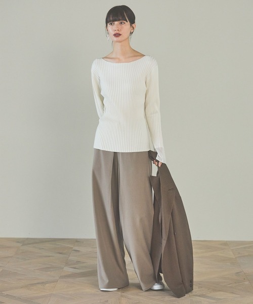 LAKOLE(ラコレ)の「ウエストフックワイドパンツ / 148693(その他パンツ・レディース・グレイッシュベージュ/ブラック/ベージュ・MEDIUM/SMALL)」の16枚目の写真