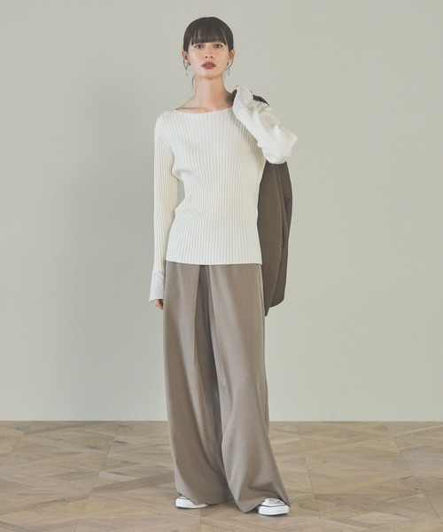 LAKOLE(ラコレ)の「ウエストフックワイドパンツ / 148693(その他パンツ・レディース・グレイッシュベージュ/ブラック/ベージュ・MEDIUM/SMALL)」の17枚目の写真