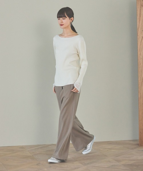 LAKOLE(ラコレ)の「ウエストフックワイドパンツ / 148693(その他パンツ・レディース・グレイッシュベージュ/ブラック/ベージュ・MEDIUM/SMALL)」の19枚目の写真