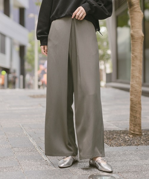 LAKOLE(ラコレ)の「ウエストフックワイドパンツ / 148693(その他パンツ・レディース・グレイッシュベージュ/ブラック/ベージュ・MEDIUM/SMALL)」の11枚目の写真