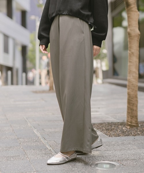 LAKOLE(ラコレ)の「ウエストフックワイドパンツ / 148693(その他パンツ・レディース・グレイッシュベージュ/ブラック/ベージュ・MEDIUM/SMALL)」の13枚目の写真