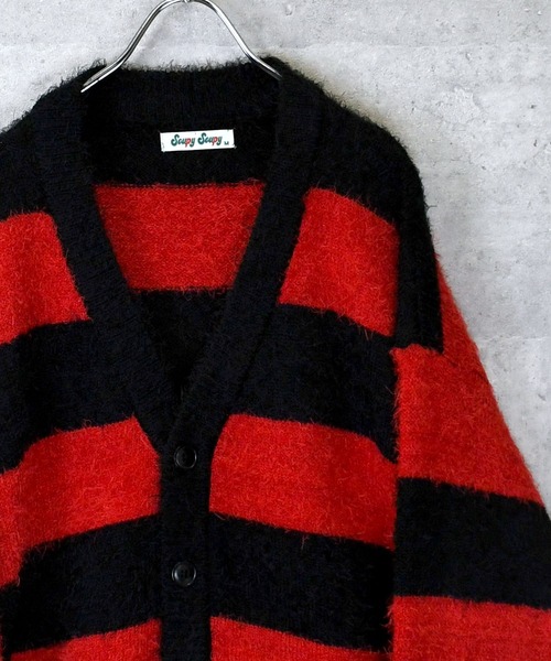 Ritzy(リッツィー)の「【Soupy Soupy】mohair like shaggy knit cardigan/モヘアライク シャギーニット カーディガン レディース メンズ(カーディガン/ボレロ・メンズ・ホワイト/レッド/ブラック・M/L)」の3枚目の写真