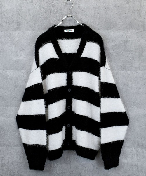 Ritzy(リッツィー)の「【Soupy Soupy】mohair like shaggy knit cardigan/モヘアライク シャギーニット カーディガン レディース メンズ(カーディガン/ボレロ・メンズ・ホワイト/レッド/ブラック・M/L)」の4枚目の写真