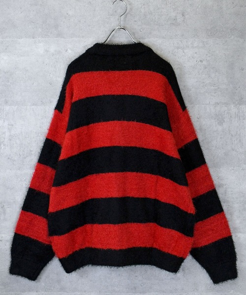 Ritzy(リッツィー)の「【Soupy Soupy】mohair like shaggy knit cardigan/モヘアライク シャギーニット カーディガン レディース メンズ(カーディガン/ボレロ・メンズ・ホワイト/レッド/ブラック・M/L)」の7枚目の写真