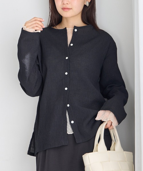 LAVEANGE(ラビアンジェ)の「【洗える】シアーブラウスカーデ(シャツ/ブラウス・レディース・レッド/ブラック/オフホワイト・M/LL/3L/4L/5L)」の17枚目の写真