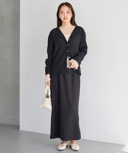 LAVEANGE(ラビアンジェ)の「【洗える】シアーブラウスカーデ(シャツ/ブラウス・レディース・レッド/ブラック/オフホワイト・M/LL/3L/4L/5L)」の19枚目の写真