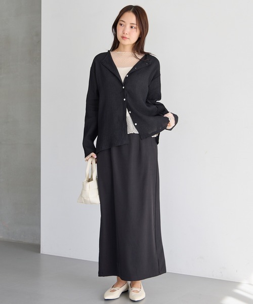 LAVEANGE(ラビアンジェ)の「【洗える】シアーブラウスカーデ(シャツ/ブラウス・レディース・レッド/ブラック/オフホワイト・M/LL/3L/4L/5L)」の21枚目の写真