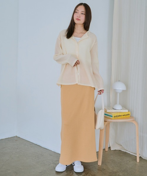 LAVEANGE(ラビアンジェ)の「【洗える】シアーブラウスカーデ(シャツ/ブラウス・レディース・レッド/ブラック/オフホワイト・M/LL/3L/4L/5L)」の12枚目の写真