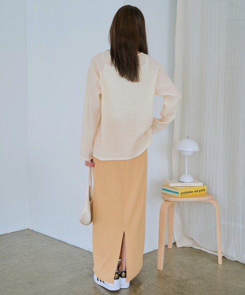 LAVEANGE(ラビアンジェ)の「【洗える】シアーブラウスカーデ(シャツ/ブラウス・レディース・レッド/ブラック/オフホワイト・M/LL/3L/4L/5L)」の14枚目の写真