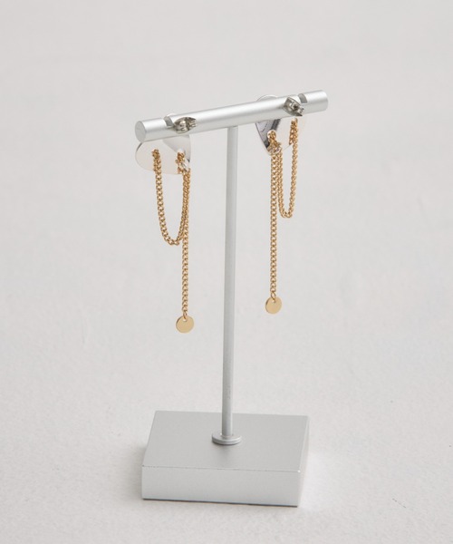 ANU(アヌ)の「heart chain pierce - ハートチェーンピアス(ピアス(両耳用)・レディース・シルバー/ゴールド・FREE)」の11枚目の写真