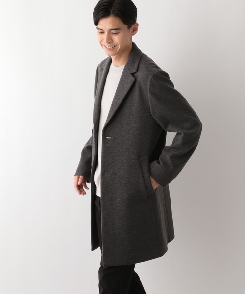 GLOBAL WORK Smile Seed Store（グローバルワーク スマイルシードストア）の「ウーリーテックチェスターコート/115983（チェスターコート・メンズ・ベージュ/ネイビー/チャコール・SMALL/LARGE/MEDIUM/X-LARGE）」の11枚目の写真