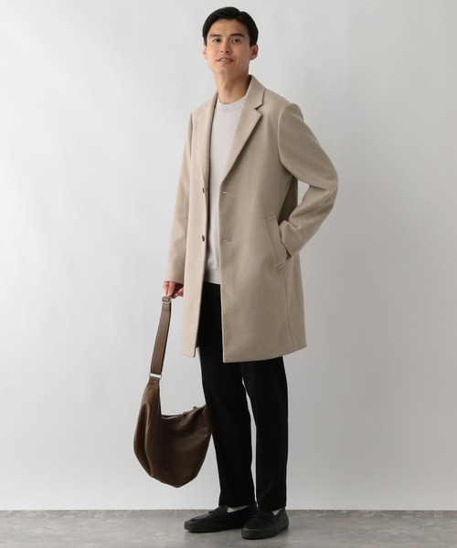 GLOBAL WORK Smile Seed Store（グローバルワーク スマイルシードストア）の「ウーリーテックチェスターコート/115983（チェスターコート・メンズ・ベージュ/ネイビー/チャコール・SMALL/LARGE/MEDIUM/X-LARGE）」の18枚目の写真