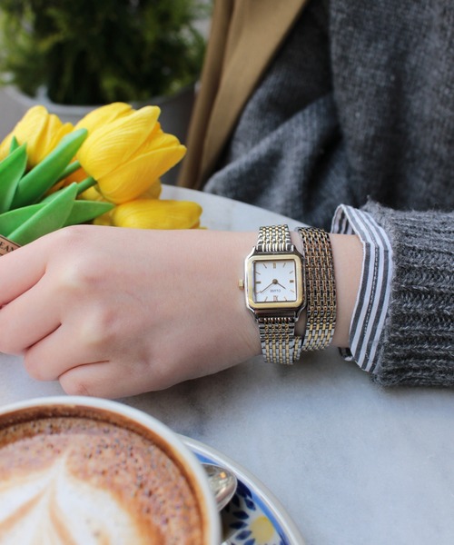 CLUSE（クルース）の「「CLUSE/クルース」グラシューズ ペティット ダブルレザー　ラップブレスストラップ　２重巻き（アナログ腕時計・レディース・ゴールド系/ブラウン/ベージュ/シルバー×ゴールド/ゴールド系2・FREE）」の12枚目の写真