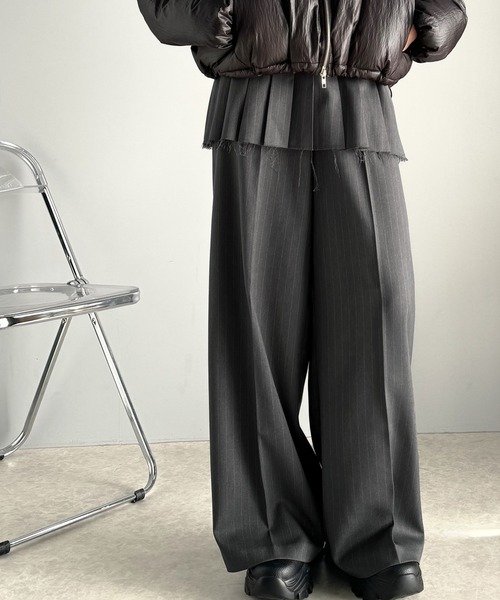 classicalelf(クラシカルエルフ)の「大人可愛い!キレイめボックスプリーツとワイドパンツのレイヤードコーデが楽しめる♪スカートパンツ(セットアイテム)(その他パンツ・レディース・グレー・X-LARGE/LARGE/SMALL/MEDIUM)」の13枚目の写真
