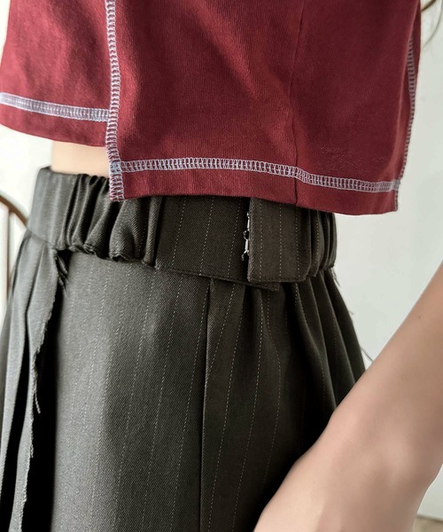 classicalelf(クラシカルエルフ)の「大人可愛い!キレイめボックスプリーツとワイドパンツのレイヤードコーデが楽しめる♪スカートパンツ(セットアイテム)(その他パンツ・レディース・グレー・X-LARGE/LARGE/SMALL/MEDIUM)」の16枚目の写真