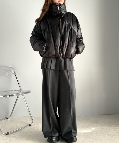 classicalelf(クラシカルエルフ)の「大人可愛い!キレイめボックスプリーツとワイドパンツのレイヤードコーデが楽しめる♪スカートパンツ(セットアイテム)(その他パンツ・レディース・グレー・X-LARGE/LARGE/SMALL/MEDIUM)」の12枚目の写真