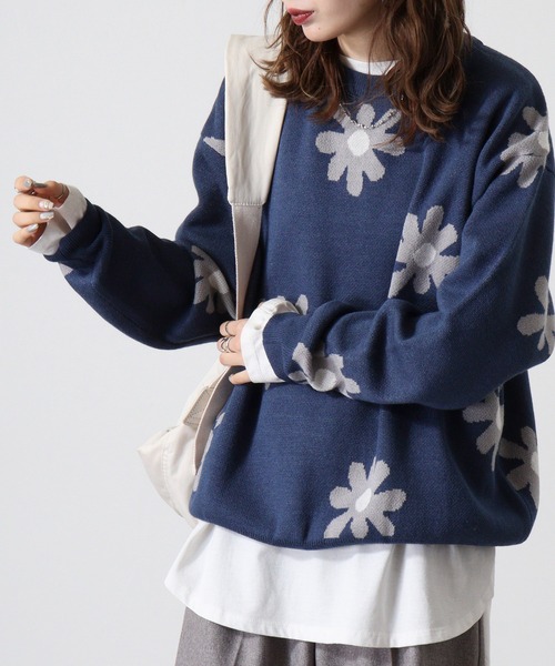 WS select フラワー柄ニット（ニット/セーター）｜FUNALIVE（ファンアライブ）