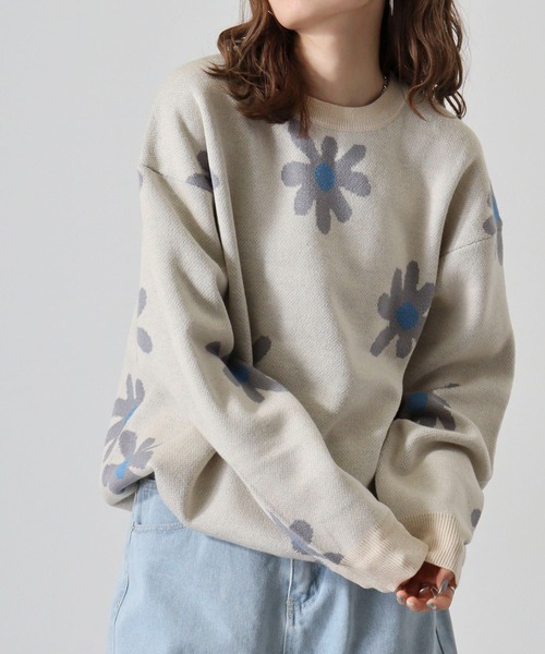 WS select フラワー柄ニット（ニット/セーター）｜FUNALIVE（ファンアライブ）